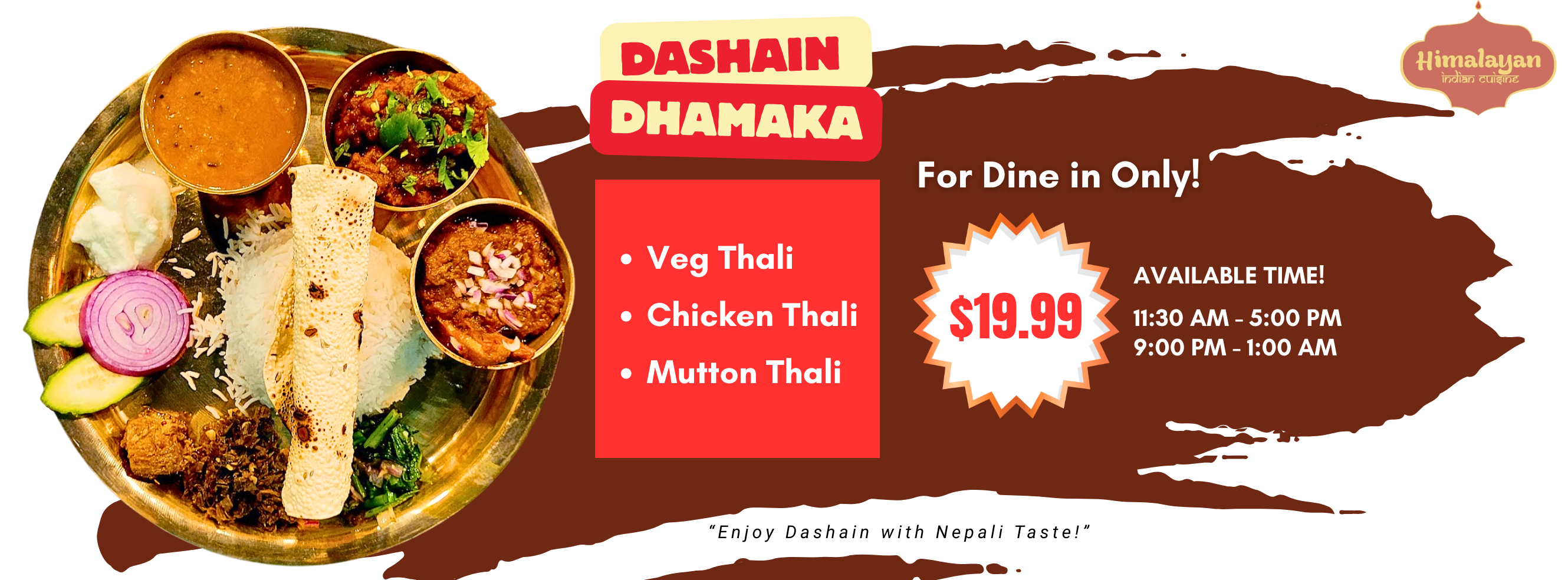 Hope in today For Dining experience of Nepali Thakali Thali Set!!